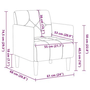 Sessel mit Armlehnen 55 cm Leinen