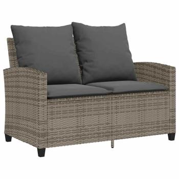 6-tlg. Garten-Sofagarnitur mit Kissen Grau Poly Rattan