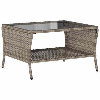 6-tlg. Garten-Sofagarnitur mit Kissen Grau Poly Rattan