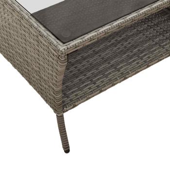 6-tlg. Garten-Sofagarnitur mit Kissen Grau Poly Rattan