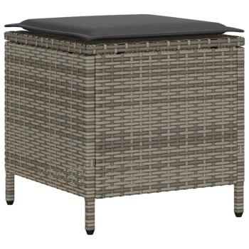 6-tlg. Garten-Sofagarnitur mit Kissen Grau Poly Rattan
