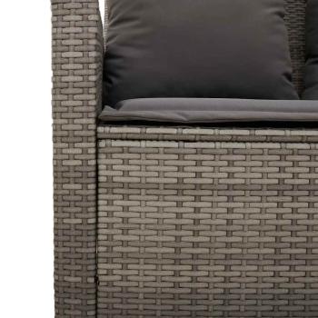 6-tlg. Garten-Sofagarnitur mit Kissen Grau Poly Rattan