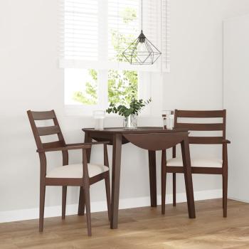 ARDEBO.de - Esszimmerstühle mit Kissen 2 Stk. Braun Massivholz Gummibaum