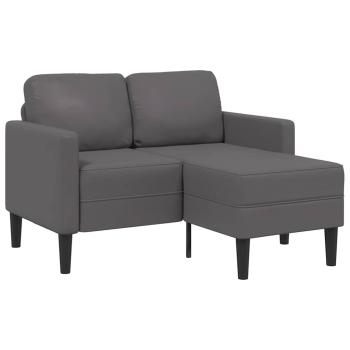 ARDEBO.de - 2-Sitzer-Sofa mit Chaiselongue L-Form Grau 125 cm Kunstleder