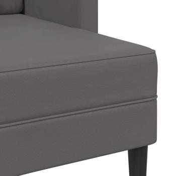 2-Sitzer-Sofa mit Chaiselongue L-Form Grau 125 cm Kunstleder