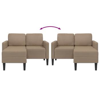2-Sitzer-Sofa mit Chaiselongue L-Form Cappuccino-Braun 125 cm