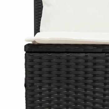 3-tlg. Garten-Essgruppe mit Kissen Schwarz Poly Rattan