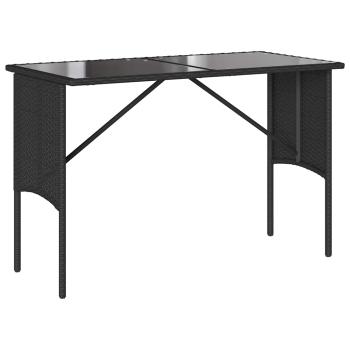 3-tlg. Garten-Essgruppe mit Kissen Schwarz Poly Rattan