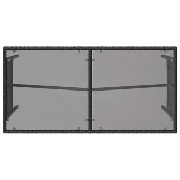 3-tlg. Garten-Essgruppe mit Kissen Schwarz Poly Rattan