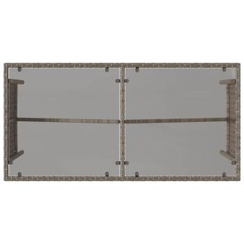 3-tlg. Garten-Essgruppe mit Kissen Grau Poly Rattan