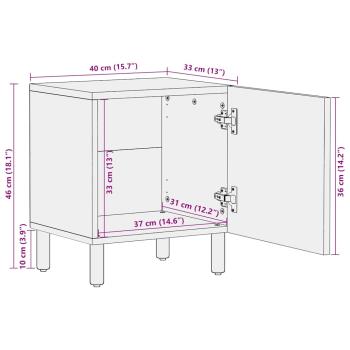 Nachttische 2 Stk. 40x33x46 cm Massivholz Akazie