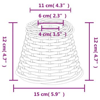 Lampenschirm Braun Ø15x12 cm Korbweide
