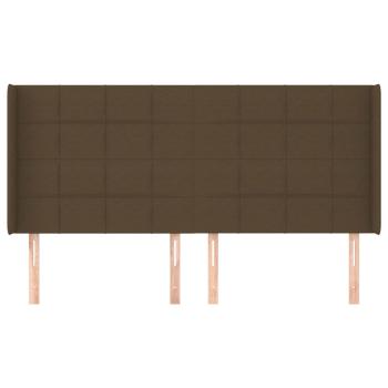 Kopfteil mit Ohren Dunkelbraun 163x16x118/128 cm Stoff