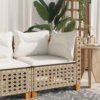 ARDEBO.de - Garten-Ecksofa mit Kissen Beige Poly Rattan