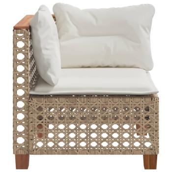Garten-Ecksofa mit Kissen Beige Poly Rattan