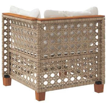 Garten-Ecksofa mit Kissen Beige Poly Rattan
