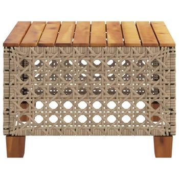Gartentisch Beige 55x55x36 cm Poly Rattan Akazienholz