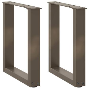 ARDEBO.de - Couchtischbeine U-Form 2 Stk. Naturstahl 28x(42-43) cm Stahl