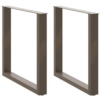 ARDEBO.de - Esstischbeine U-Form 2 Stk. Naturstahl 80x(72-73) cm Stahl