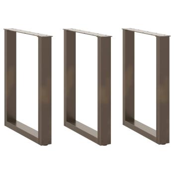 ARDEBO.de - Couchtischbeine U-Form 3 Stk. Naturstahl 70x(72-73) cm Stahl