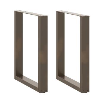 ARDEBO.de - Esstischbeine U-Form 2 Stk. Naturstahl 70x(72-73) cm Stahl