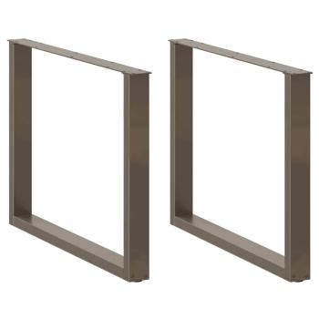 ARDEBO.de - Esstischbeine U-Form 3 Stk. Naturstahl 100x(72-73) cm Stahl