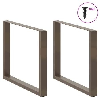 Esstischbeine U-Form 3 Stk. Naturstahl 100x(72-73) cm Stahl