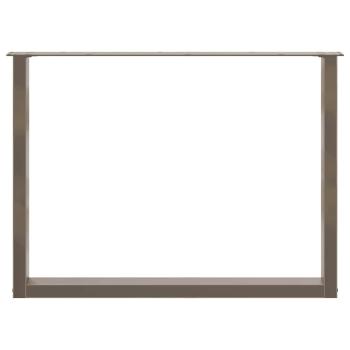 Esstischbeine U-Form 3 Stk. Naturstahl 100x(72-73) cm Stahl