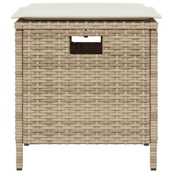 5-tlg. Garten-Essgruppe mit Kissen Beige Poly Rattan