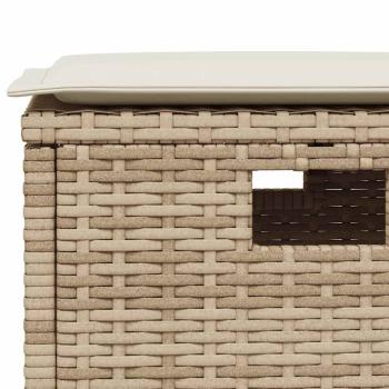 5-tlg. Garten-Essgruppe mit Kissen Beige Poly Rattan