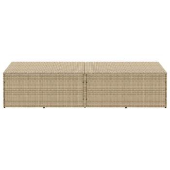 Garten-Auflagenbox Beige 220x50x58 cm Poly Rattan