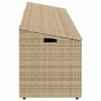 Garten-Auflagenbox Beige 220x50x58 cm Poly Rattan