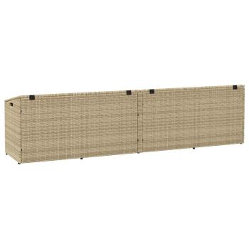 Garten-Auflagenbox Beige 220x50x58 cm Poly Rattan