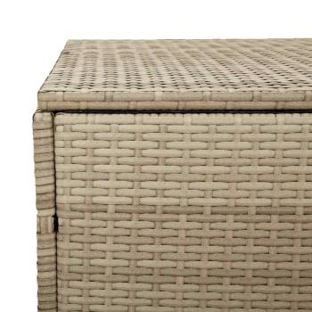 Garten-Auflagenbox Beige 220x50x58 cm Poly Rattan