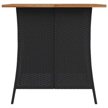 5-tlg. Garten-Essgruppe mit Kissen Schwarz Poly Rattan