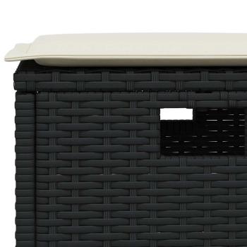 5-tlg. Garten-Essgruppe mit Kissen Schwarz Poly Rattan