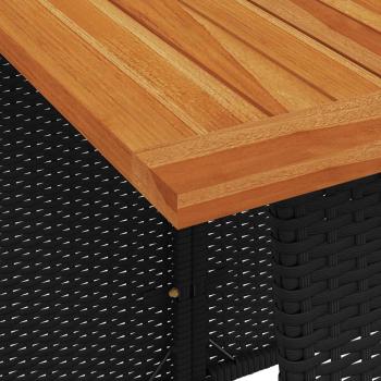 5-tlg. Garten-Essgruppe mit Kissen Schwarz Poly Rattan