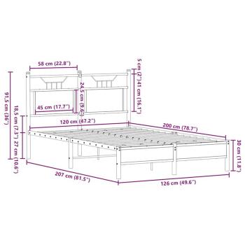 Bettgestell ohne Matratze Braun Eiche 120x200 cm Holzwerkstoff