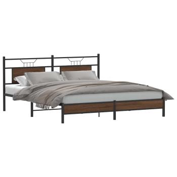 ARDEBO.de - Bettgestell ohne Matratze Braun Eichen-Optik 183x213 cm