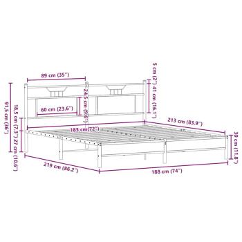 Bettgestell ohne Matratze Braun Eichen-Optik 183x213 cm