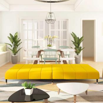 Schlafsofa 2-Sitzer Gelb Samt