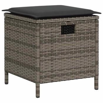 6-tlg. Garten-Sofagarnitur mit Kissen L-Form Grau Poly Rattan