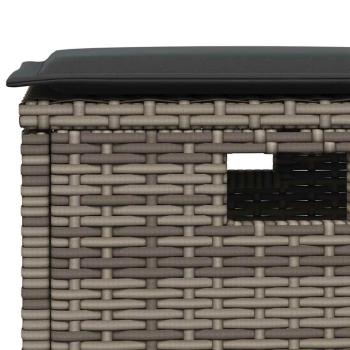 6-tlg. Garten-Sofagarnitur mit Kissen L-Form Grau Poly Rattan
