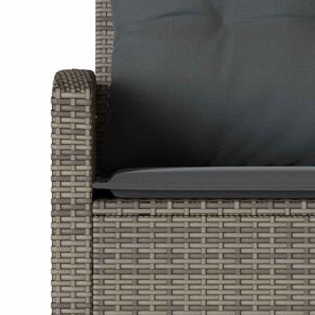 6-tlg. Garten-Sofagarnitur mit Kissen L-Form Grau Poly Rattan