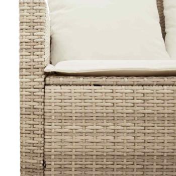 6-tlg. Garten-Sofagarnitur mit Kissen Beige Poly Rattan