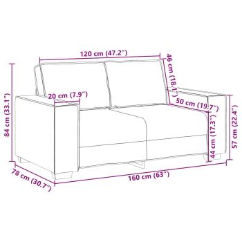2-Sitzer-Sofa Blau 120 cm Samt
