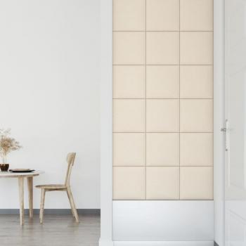 Wandpaneele 12 Stk. Creme 30x30 cm Samt 1,08 m²