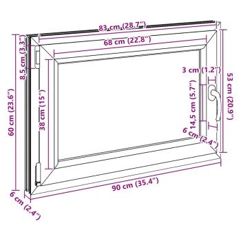 Kellerfenster RISOR 90x60 cm Dreh Kipp DIN Links Anthrazit