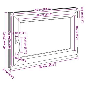 Kellerfenster RISOR 90x60 cm Dreh Kipp DIN Rechts Weiß