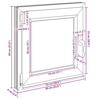 Kellerfenster RISOR 60x60 cm Dreh Kipp DIN Links Weiß